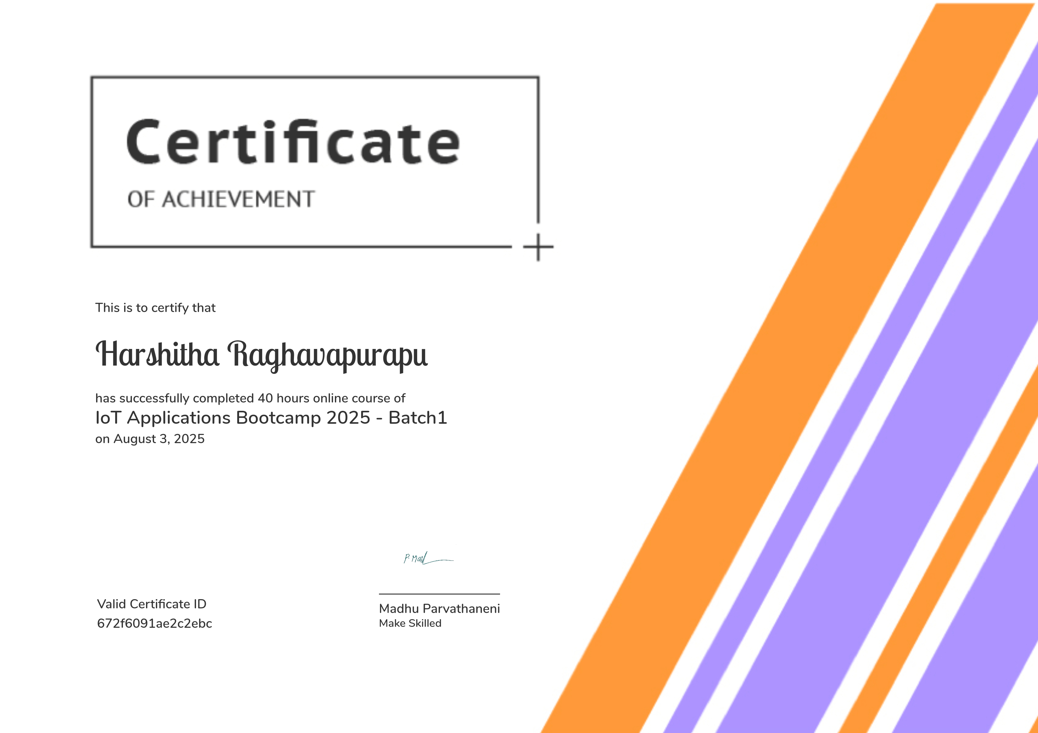 IoT Applications Bootcamp 2025 - Batch1